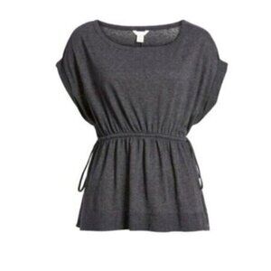 Caslon Women's Side Tie Cotton Peplum Top